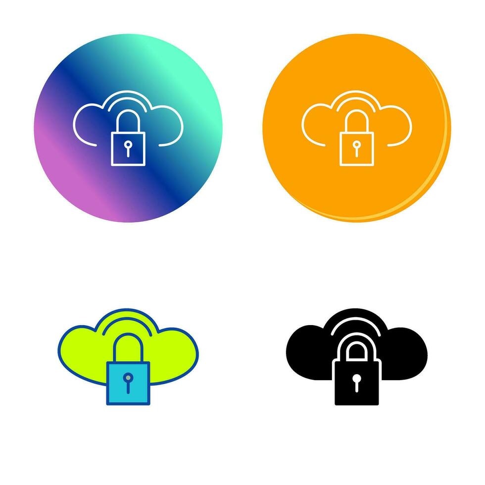 Secure Cloud Vector Icon