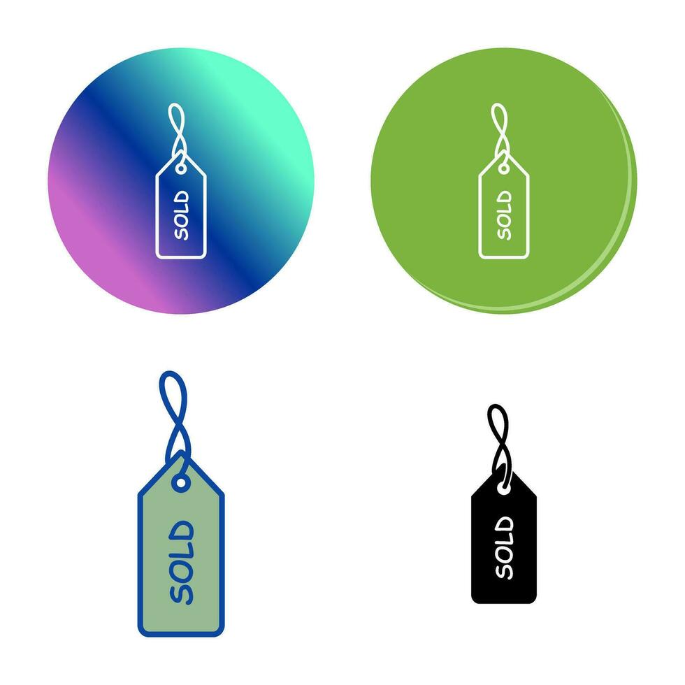 Unique Sold Tag Vector Icon