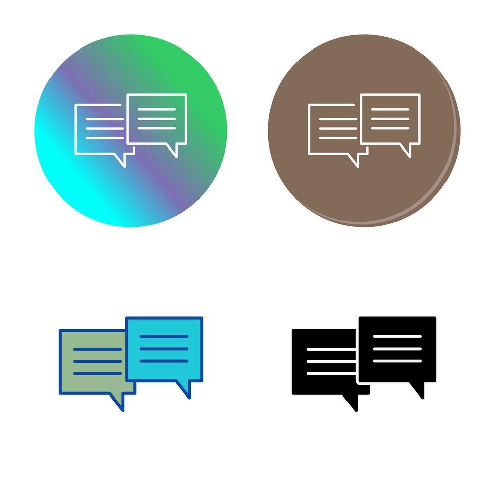 Unique Two Chat Bubbles Vector Icon