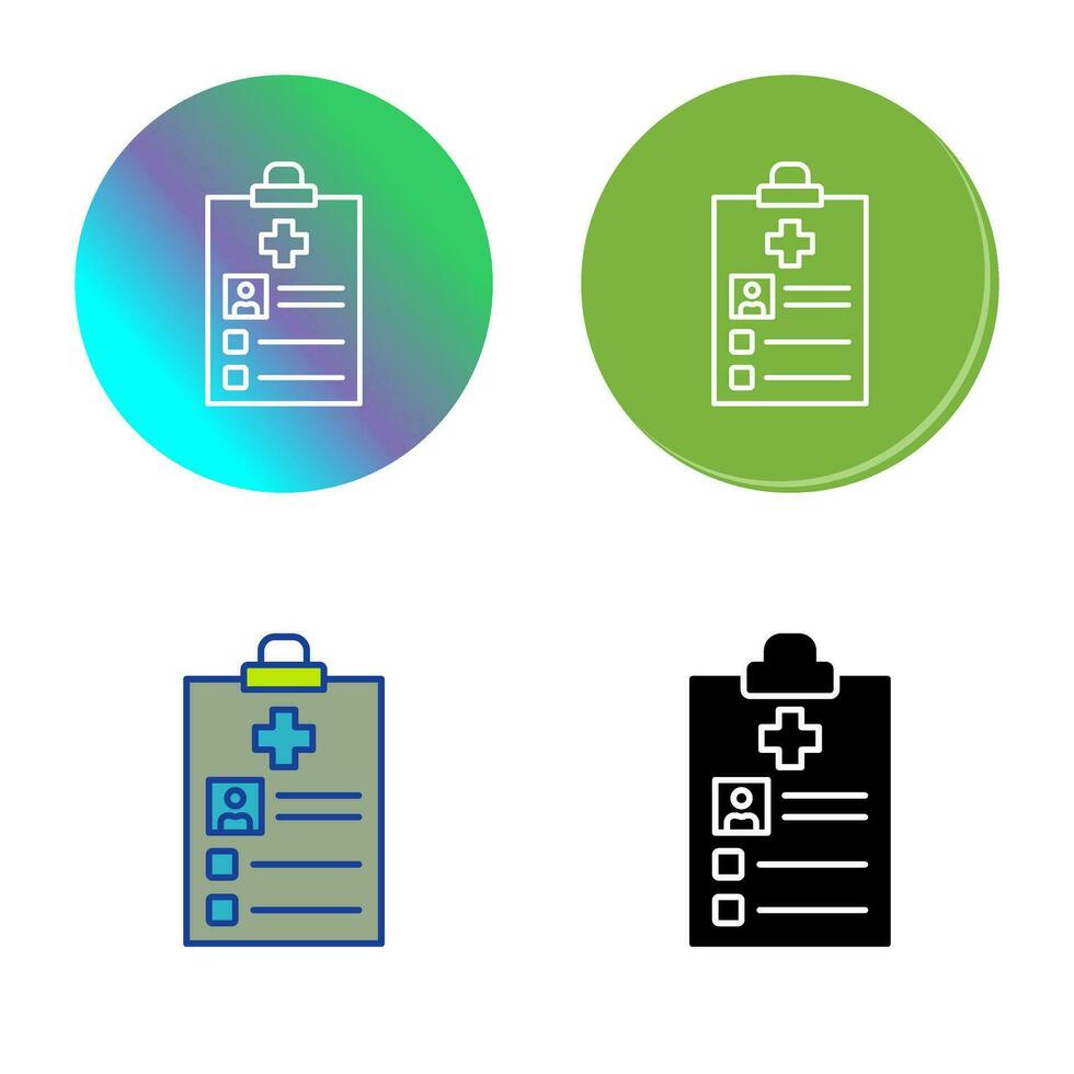 icono de vector de registro médico