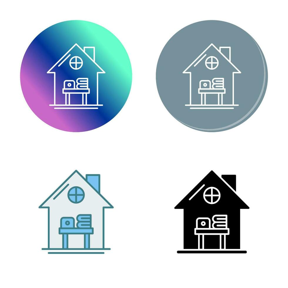 Home Work Place Vector Icon