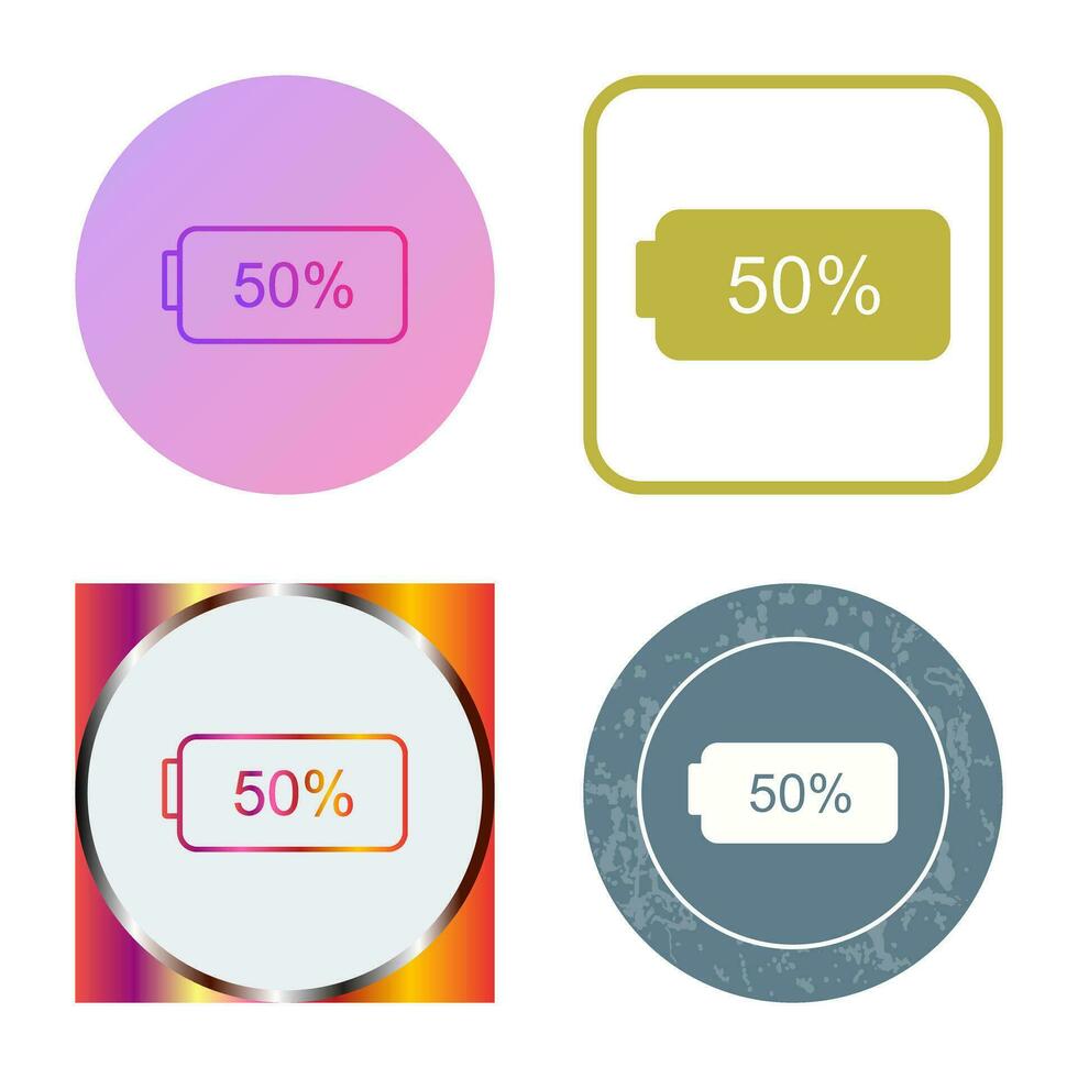 Unique Half Battery Vector Icon
