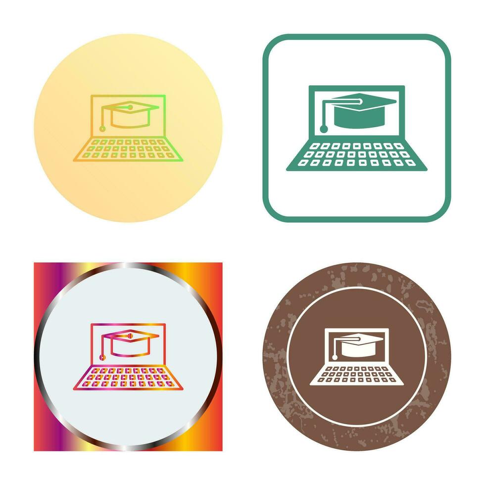 Unique Online Graduation Vector Icon