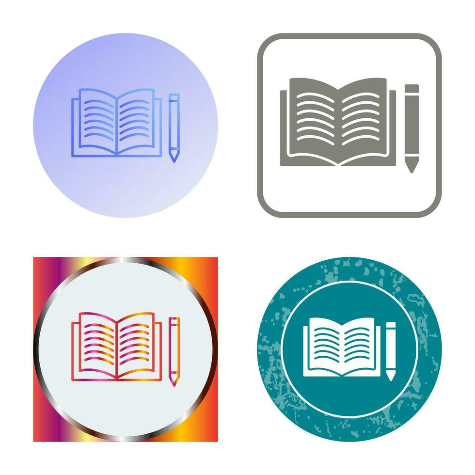 Unique Pencil and Book Vector Icon