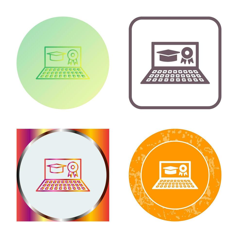 Unique Online Degree Vector Icon