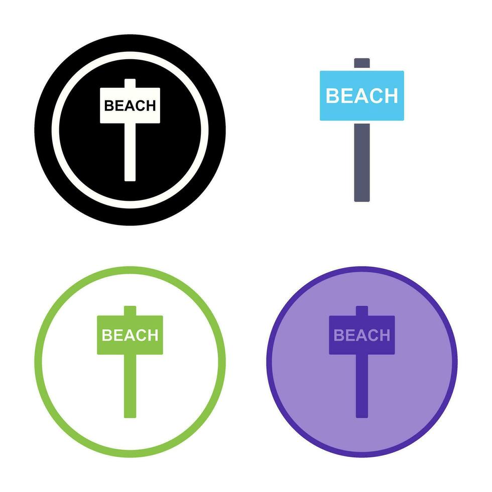 Beach Sign Vector Icon