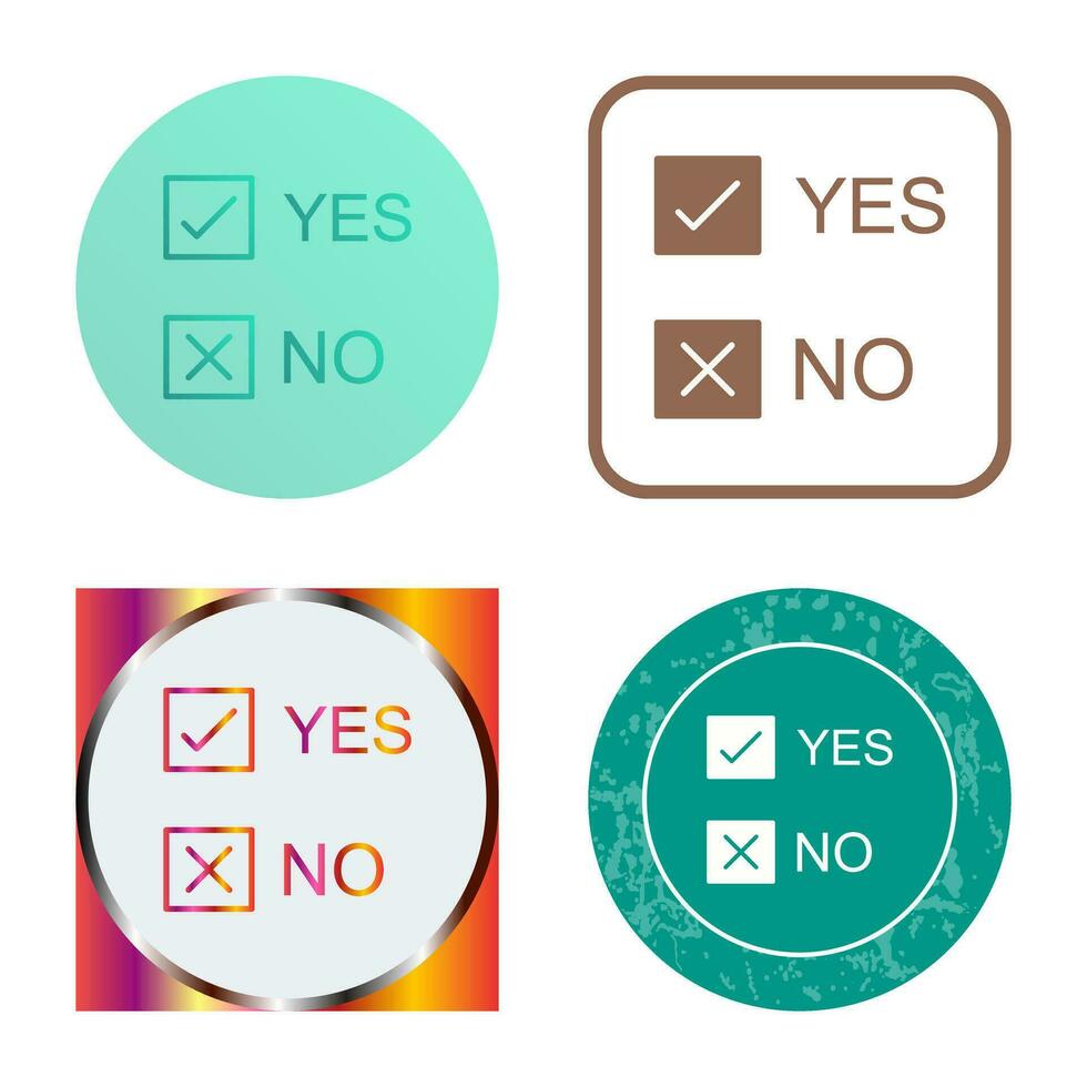 Yes No Option Vector Icon