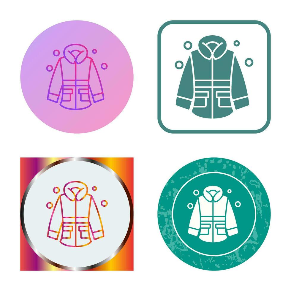 icono de vector de chaqueta de invierno