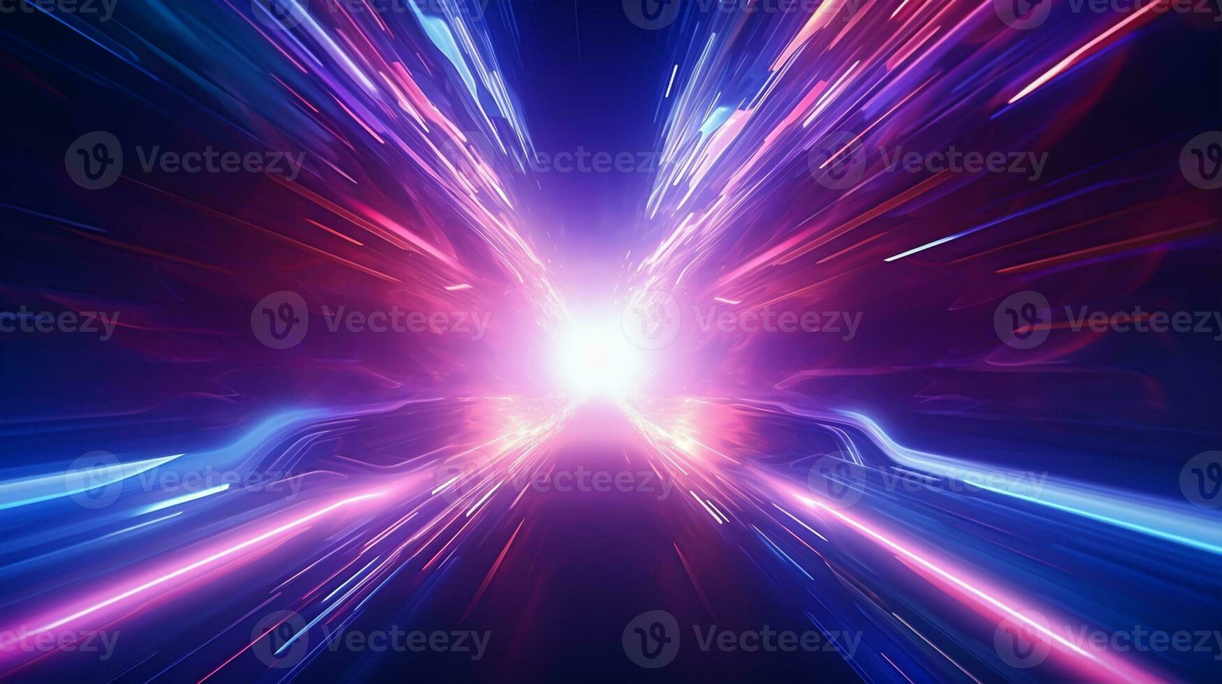 abstract background of speed motion in the tunnel with light rays. photo