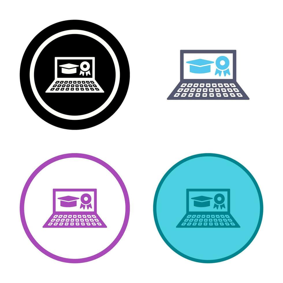 Unique Online Degree Vector Icon