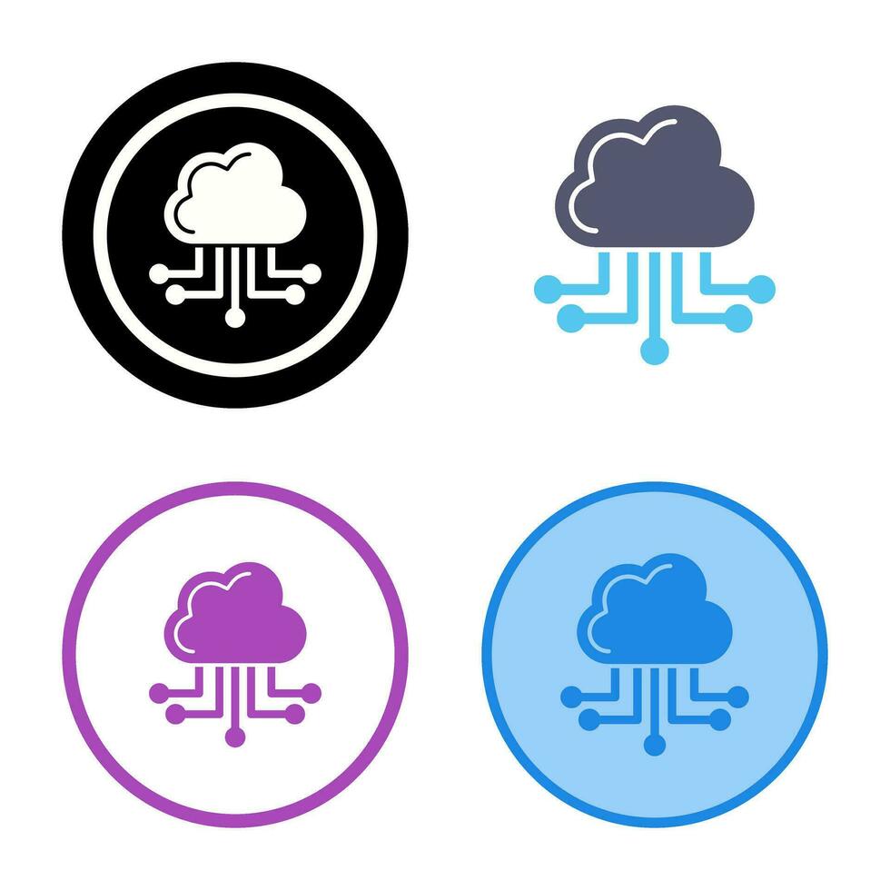 icono de vector de computación en la nube