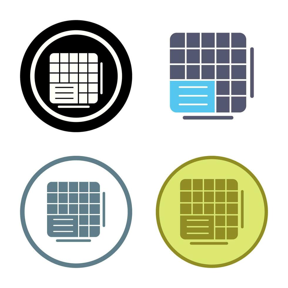 Table Data Vector Icon