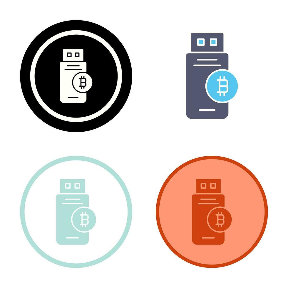 Bitcoin Usb Device Vector Icon