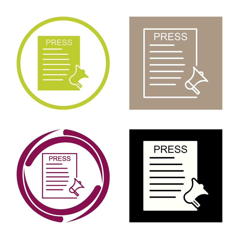 Unique Press Releases Vector Icon