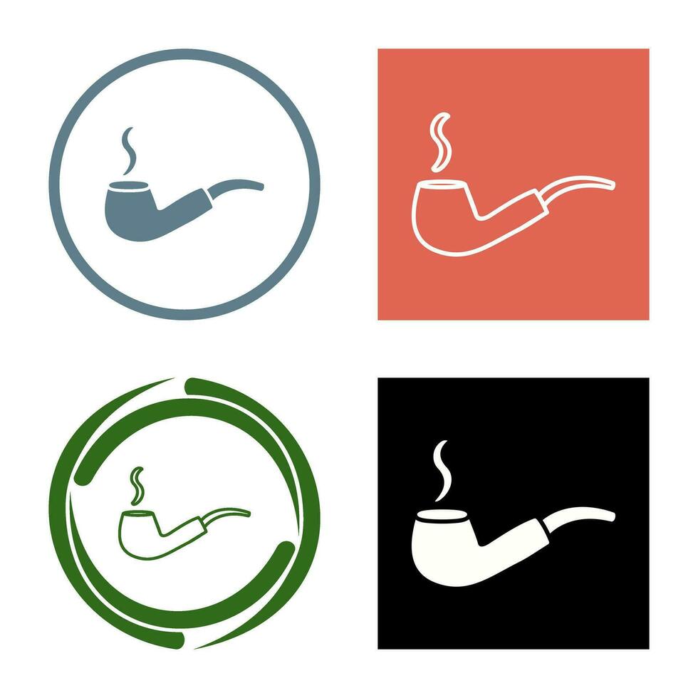 Unique Lit Smoking Pipe Vector Icon
