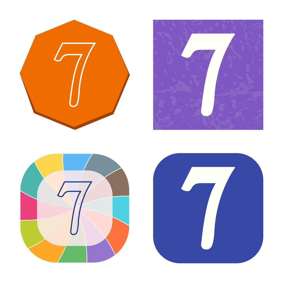 Number Seven Vector Icon