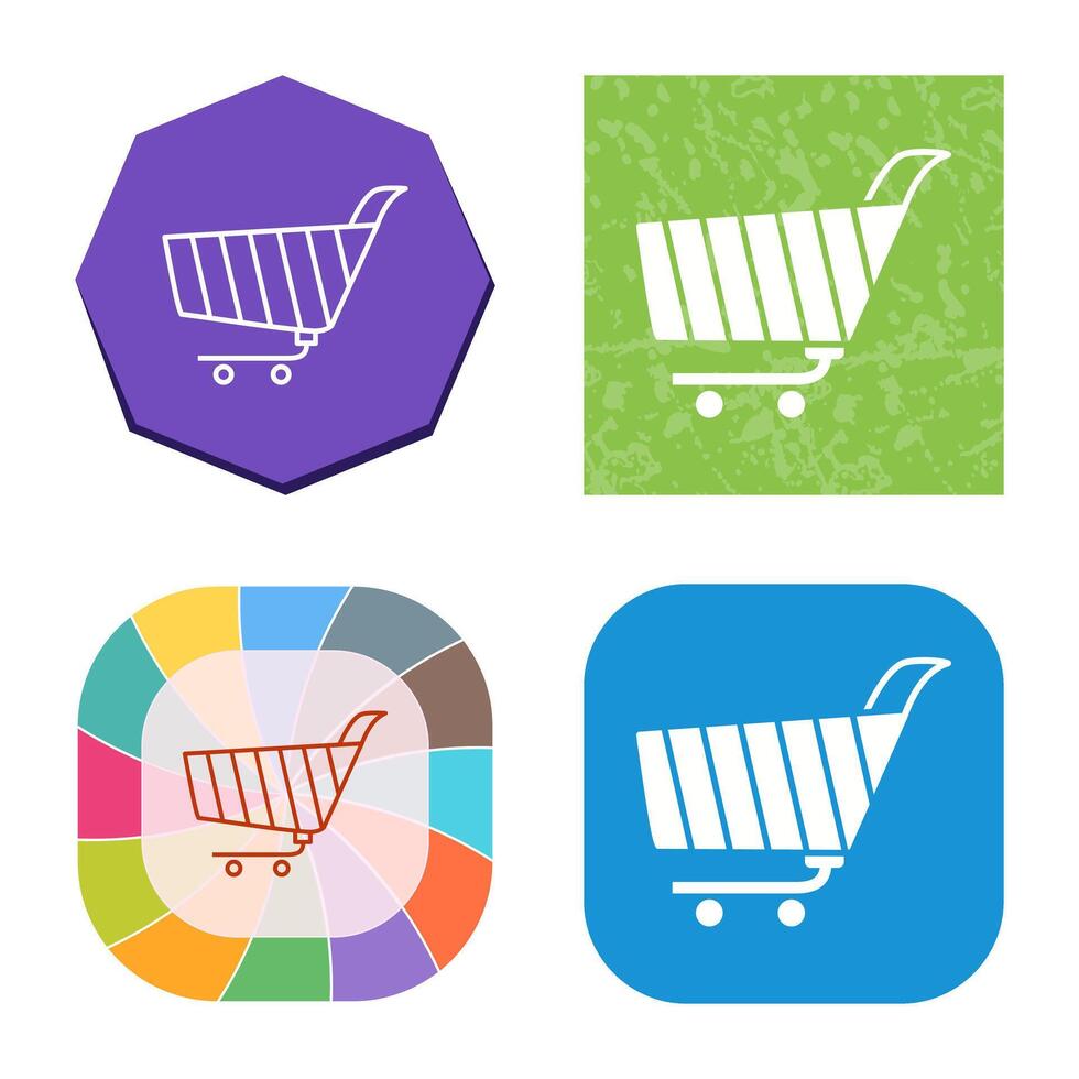 icono de vector de carrito de compras único