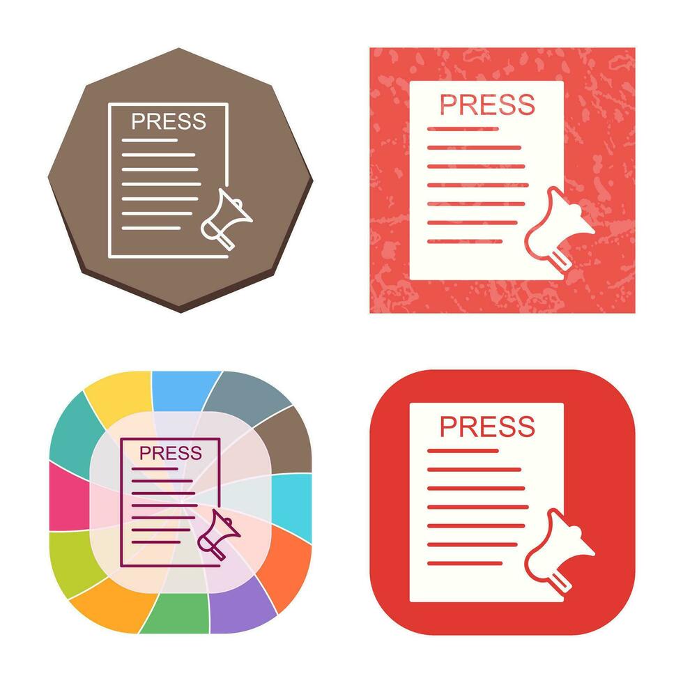 Unique Press Releases Vector Icon