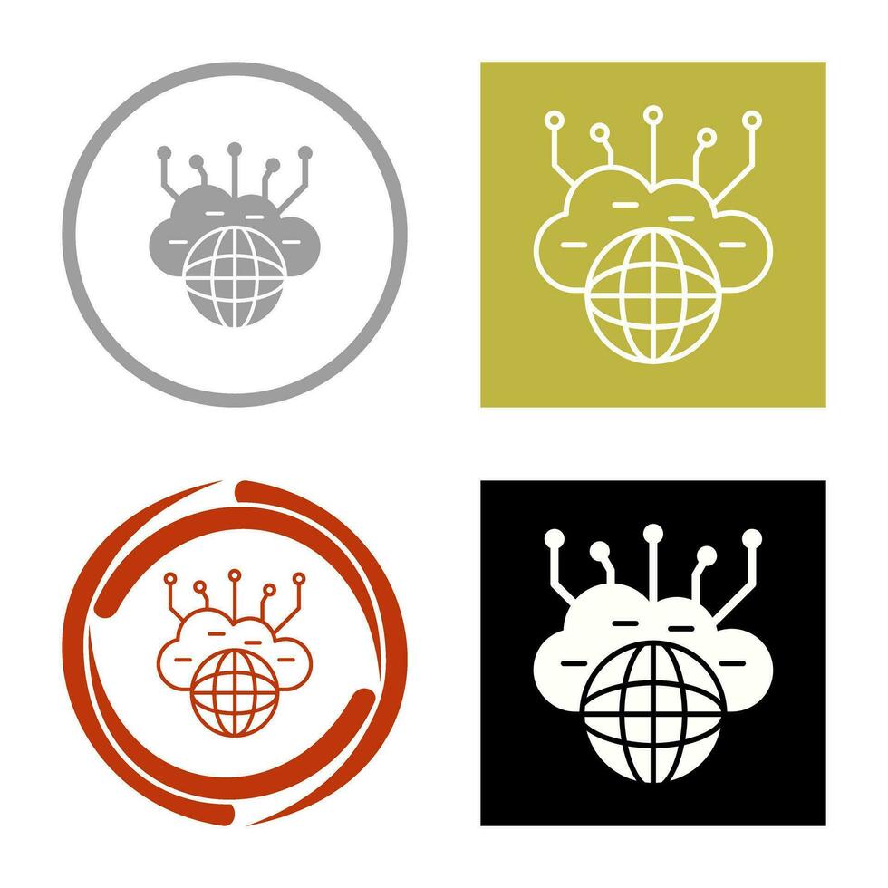 Computing Cloud Vector Icon