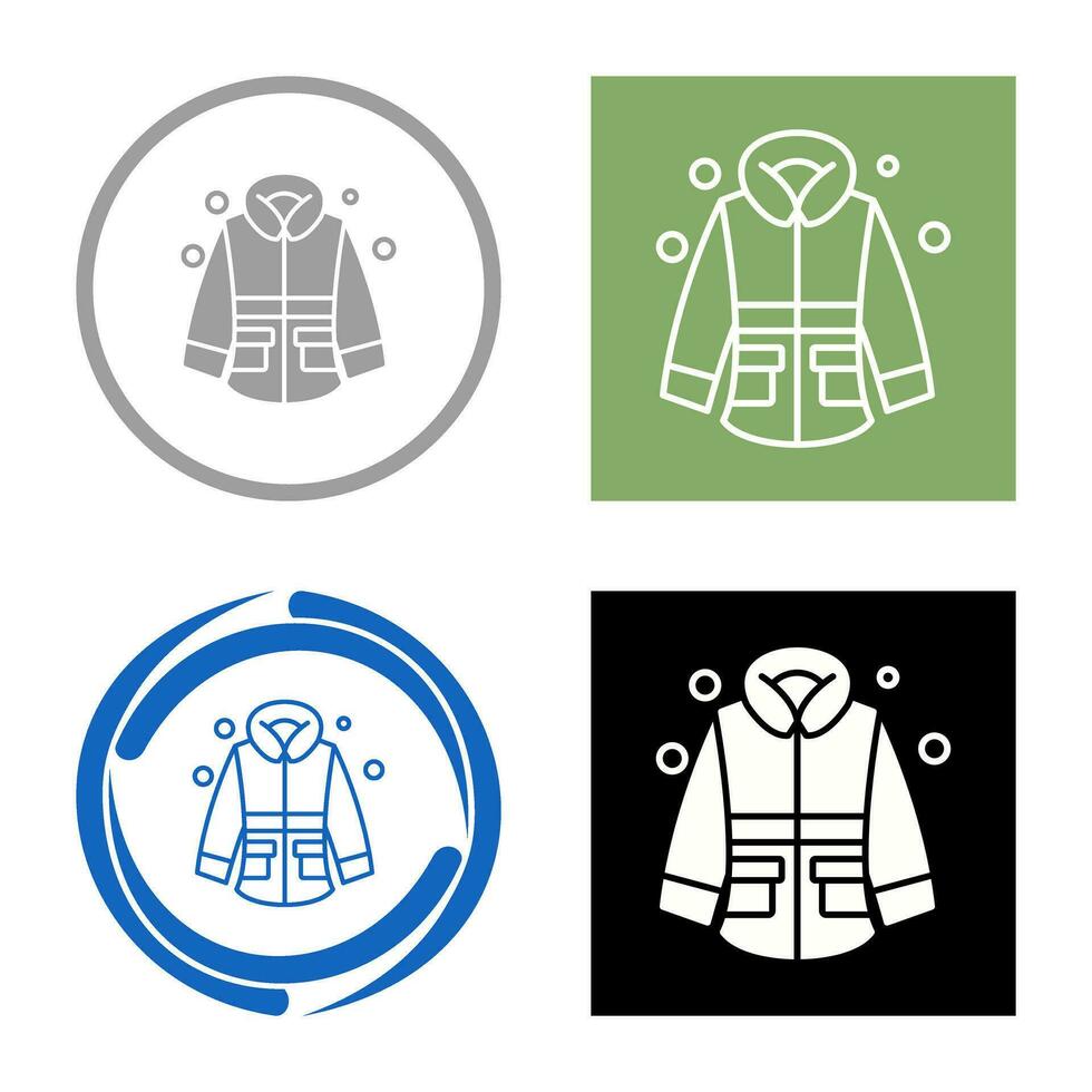 icono de vector de chaqueta de invierno