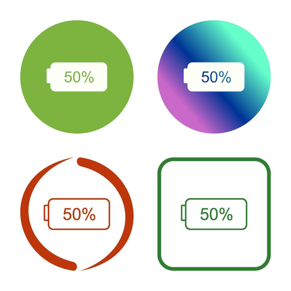 Unique Half Battery Vector Icon