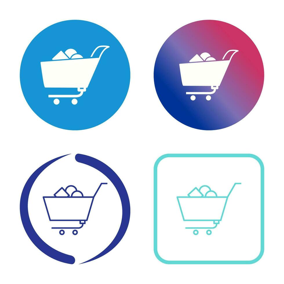 icono de vector de carrito de compras único ii