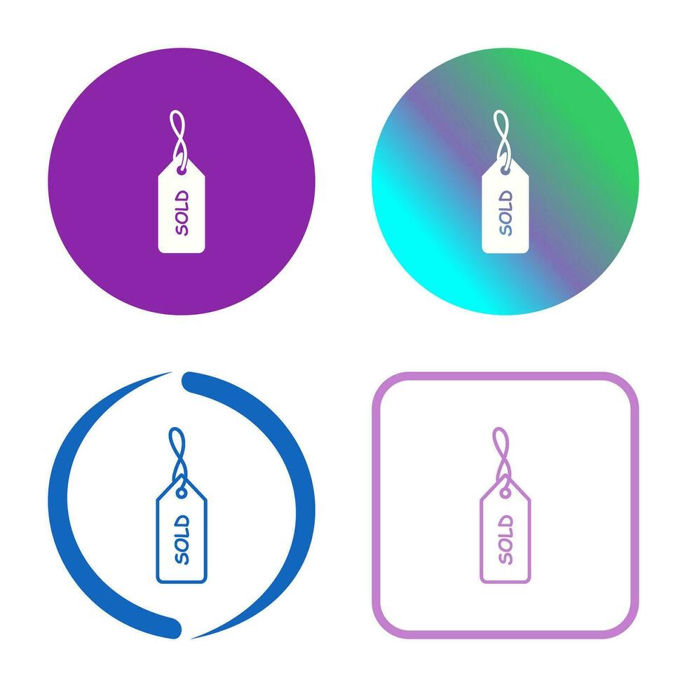 Unique Sold Tag Vector Icon