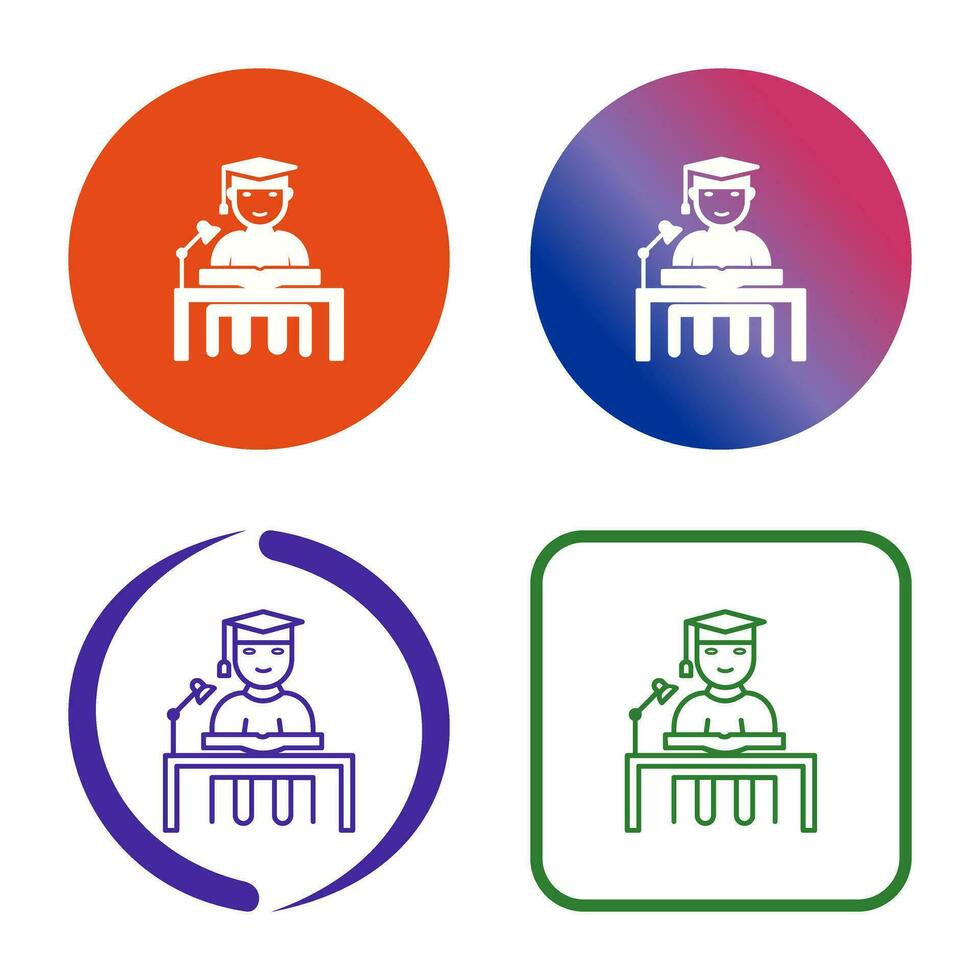 Unique Studying on Desk Vector Icon