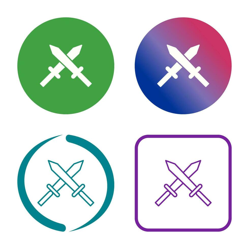 Unique Two Swords Vector Icon