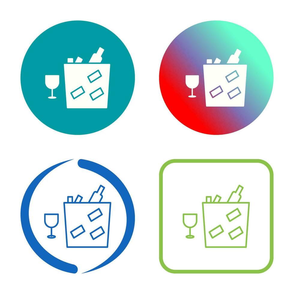 Unique Wine Bottle in Ice Vector Icon
