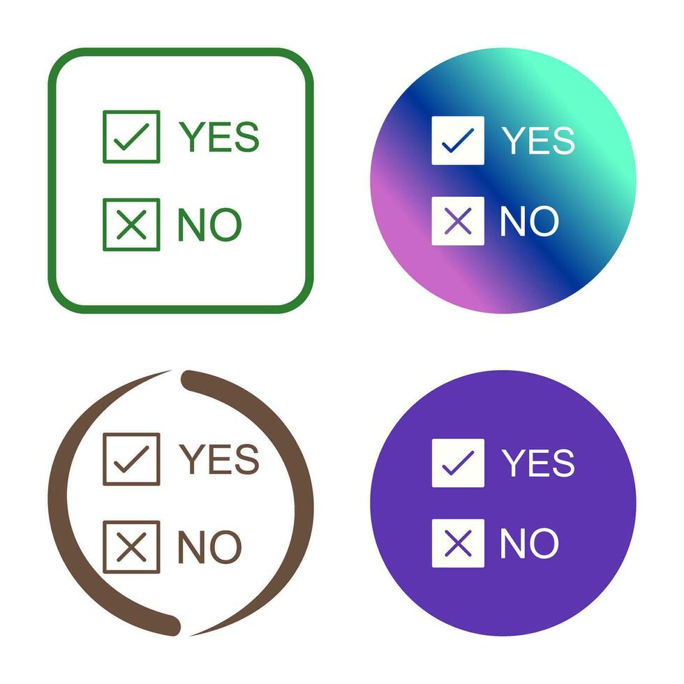 Yes No Option Vector Icon