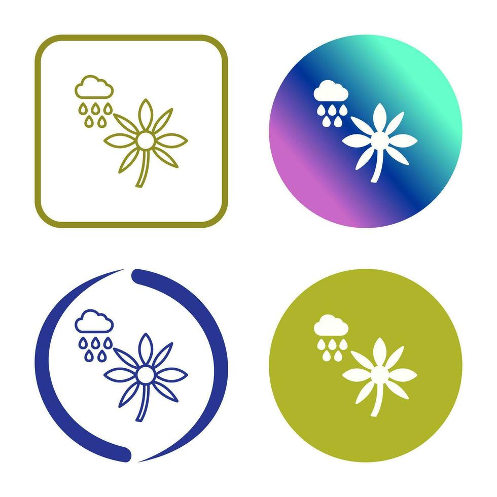 Flower with rain Vector Icon
