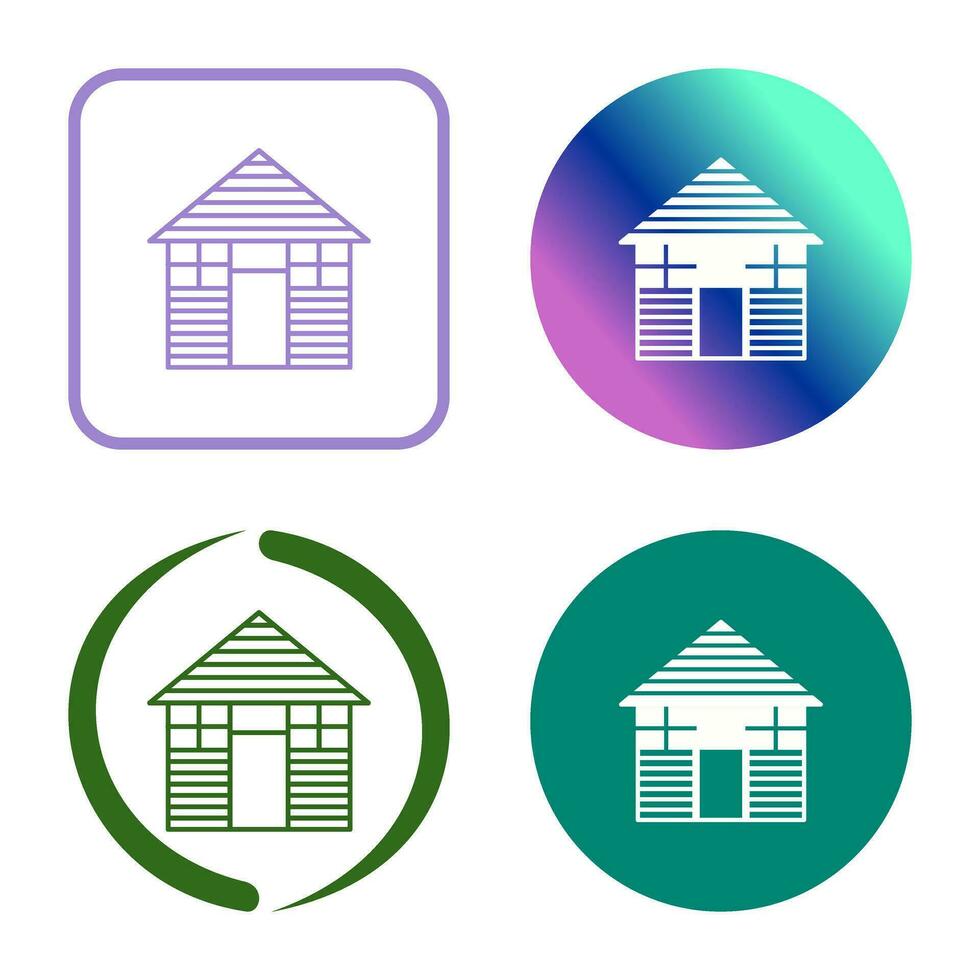 Wood Cabin Vector Icon