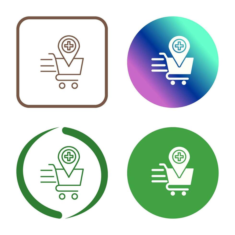 icono de vector de compras de salud en línea