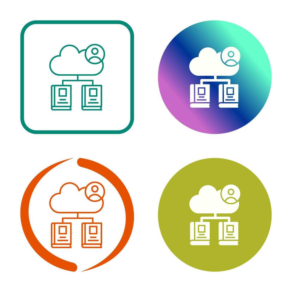 Cloud Library Vector Icon