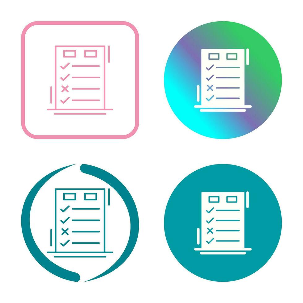 Today to Done CheckList Vector Icon