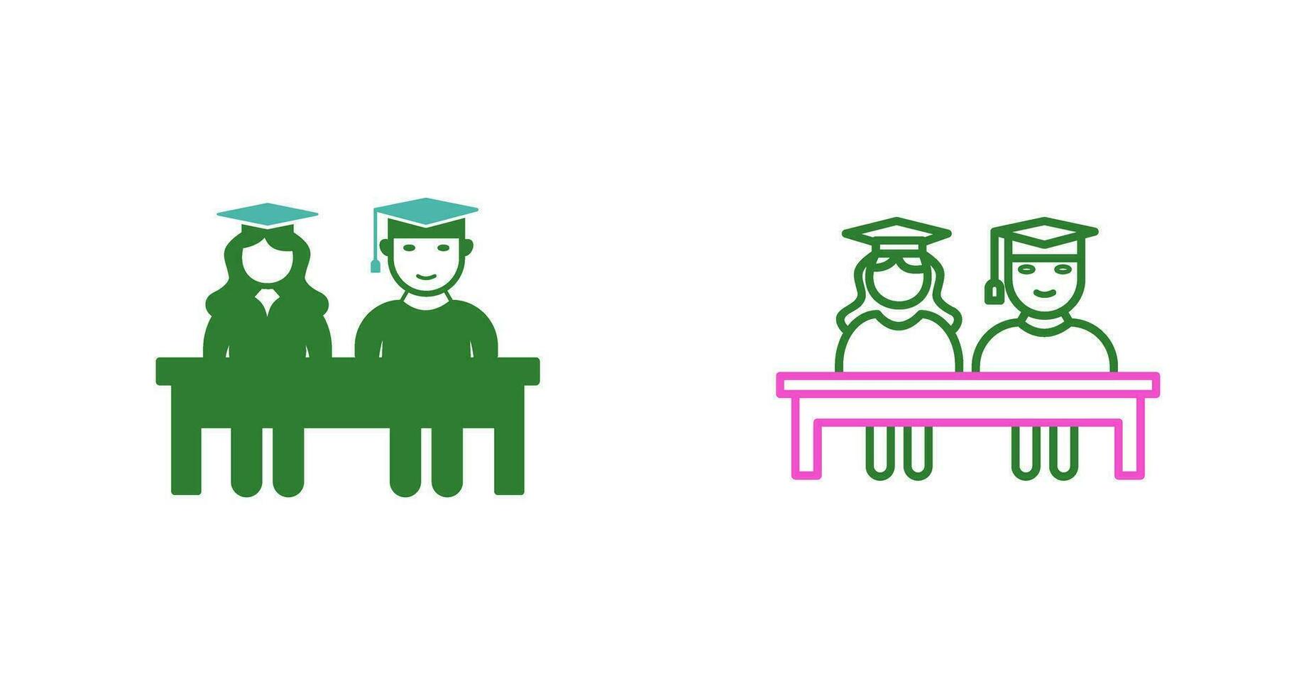 Unique Students Sitting Vector Icon