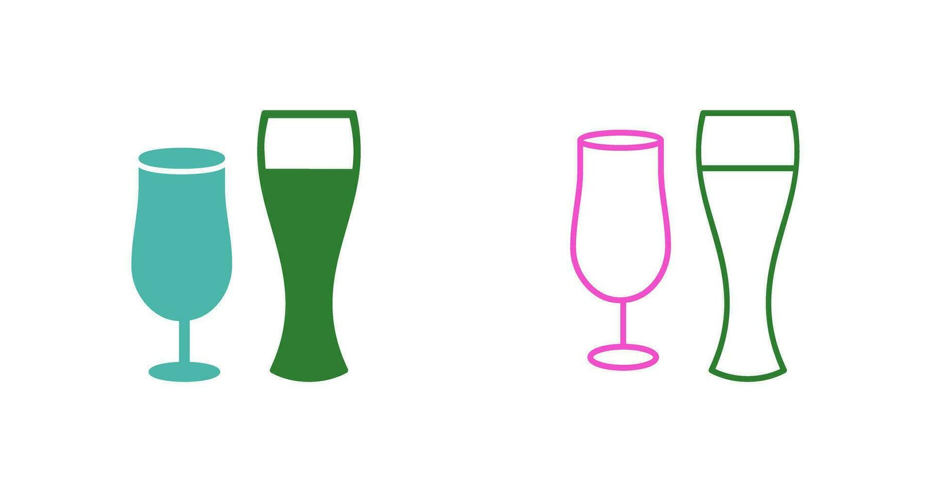Unique Beer Glasses Vector Icon