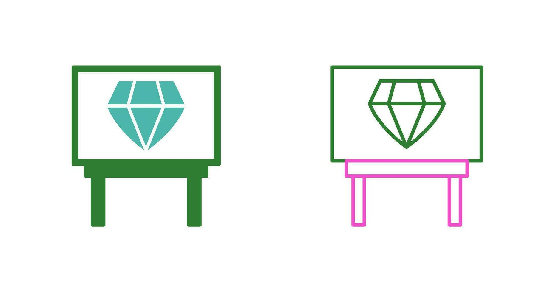 icono de vector de exhibición de diamantes