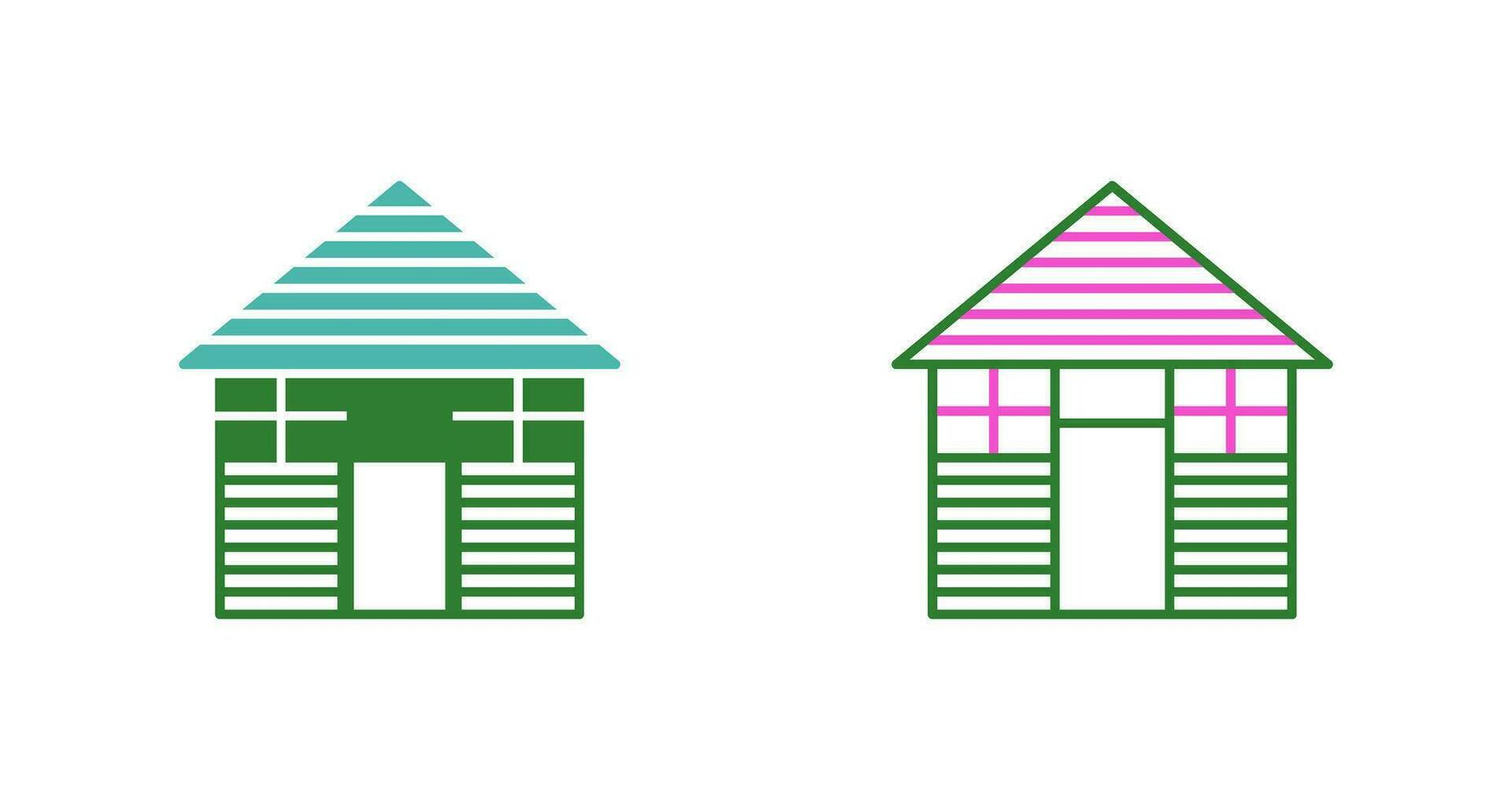 Wood Cabin Vector Icon