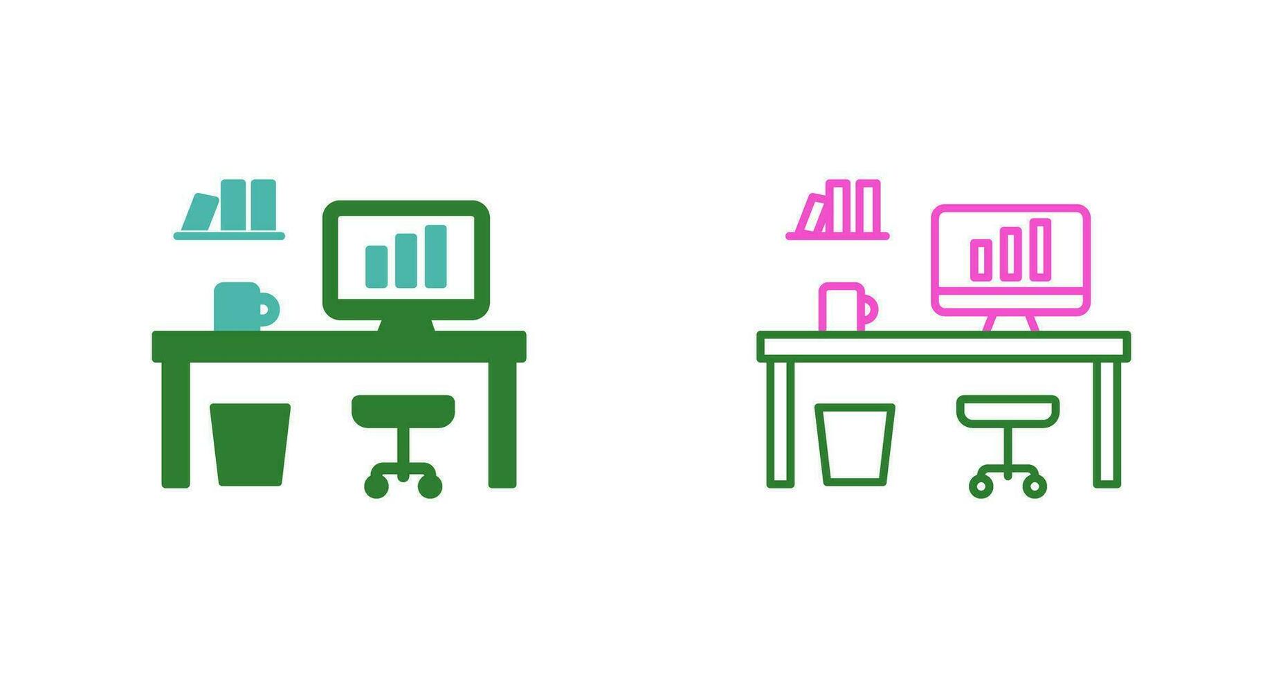 Office Desk Vector Icon