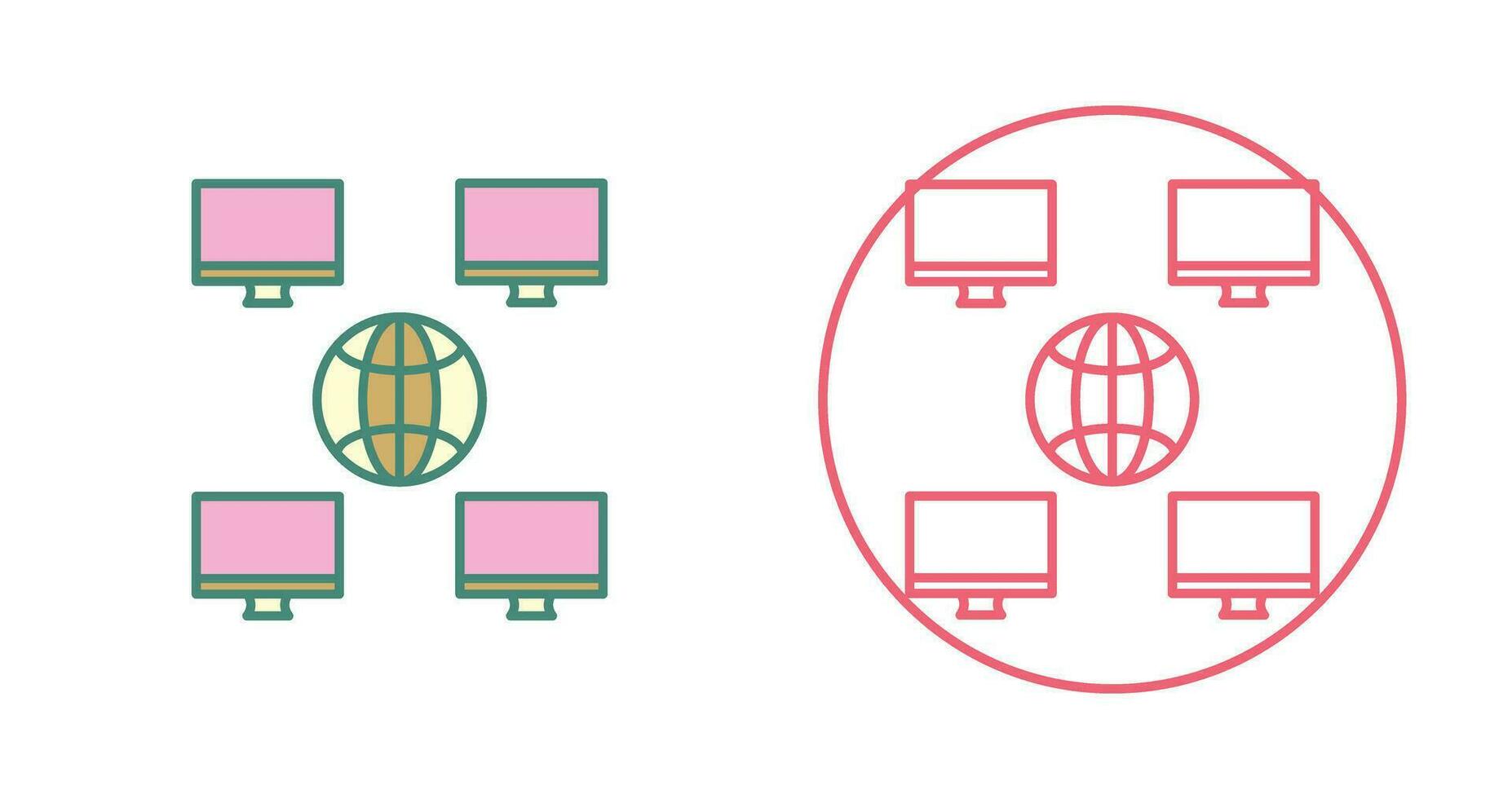 Unique Company Network Vector Icon