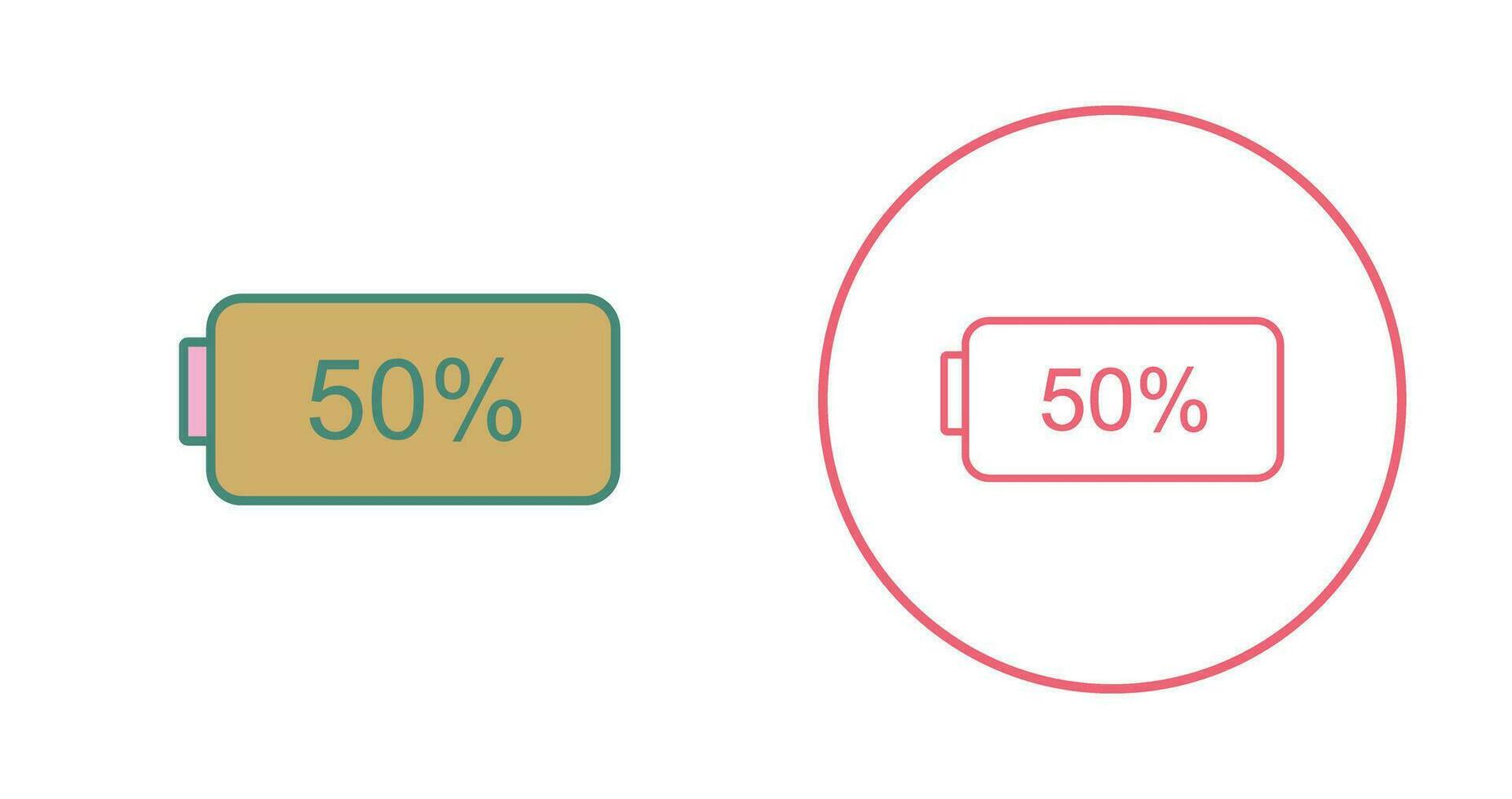 Unique Half Battery Vector Icon