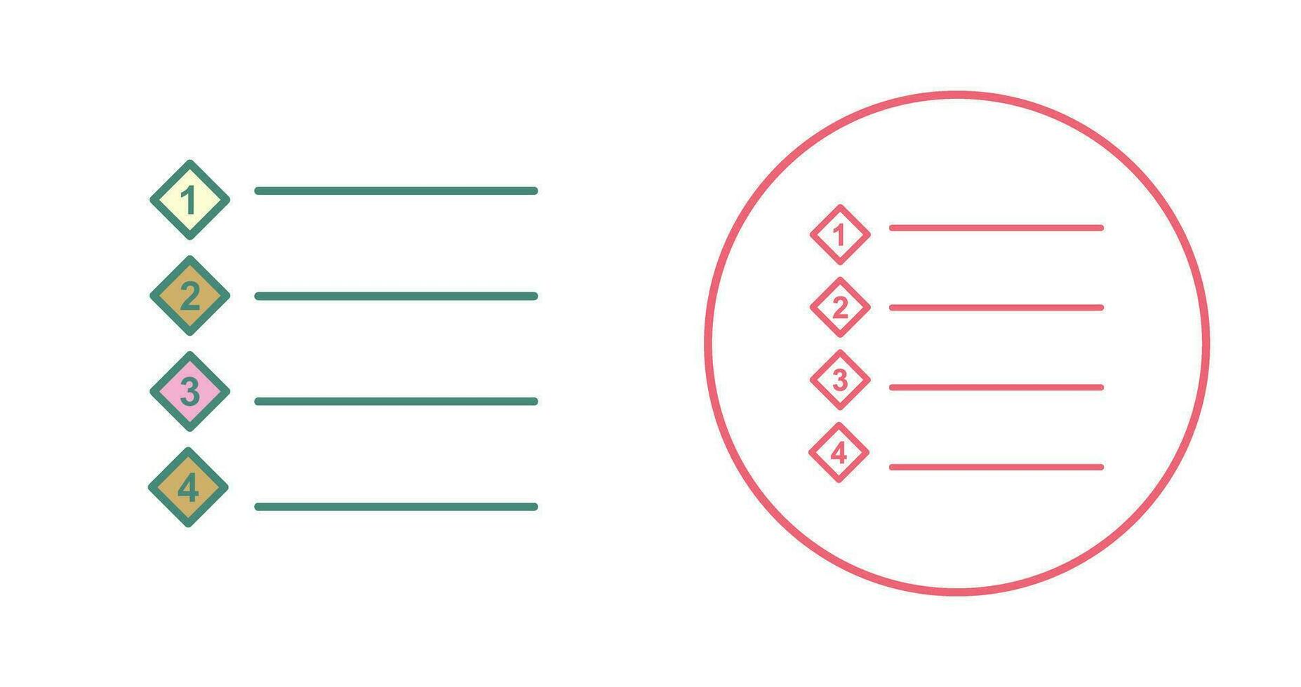 Unique Numbered list Vector Icon