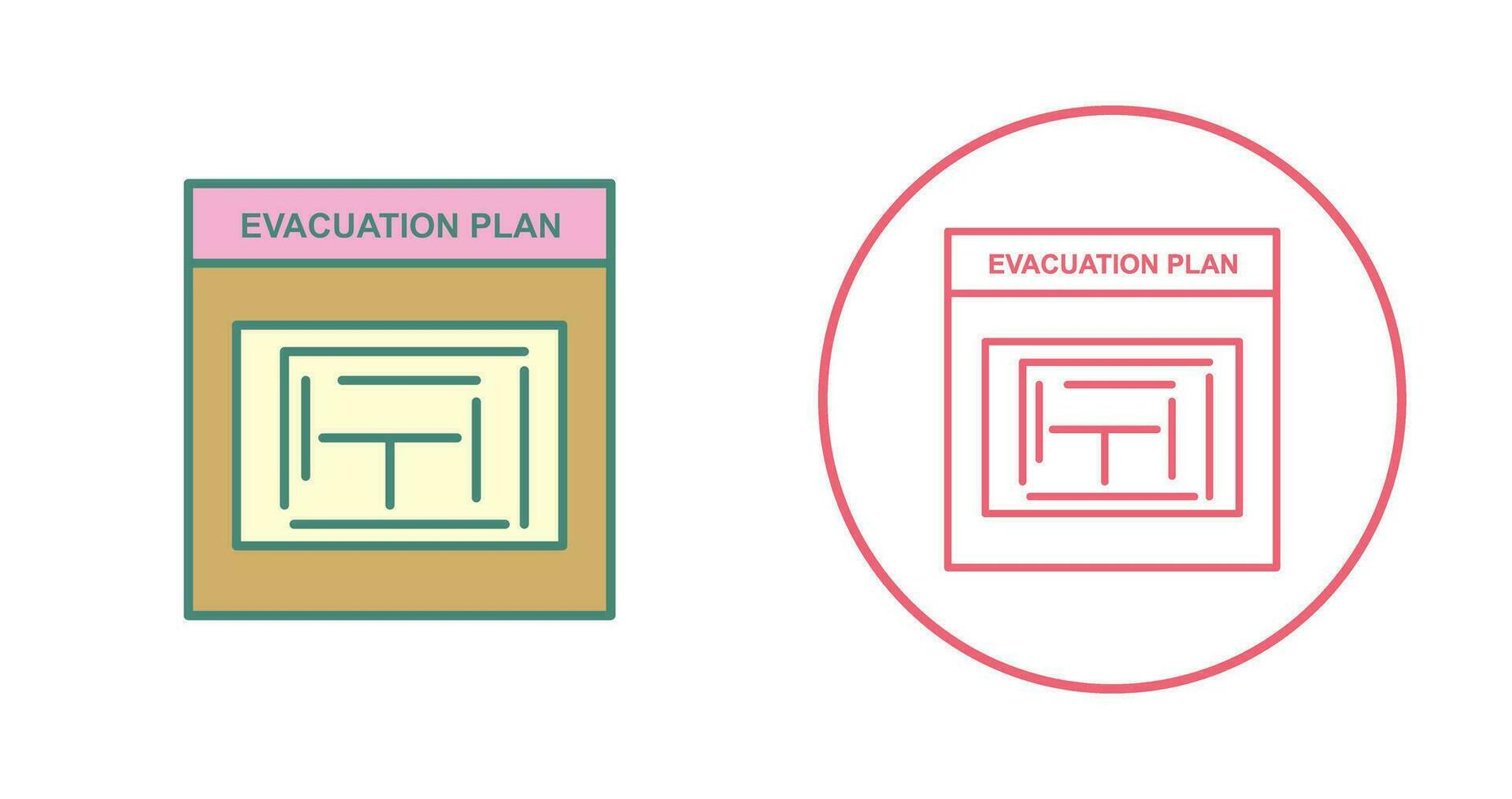 icono de vector de plan de evacuación