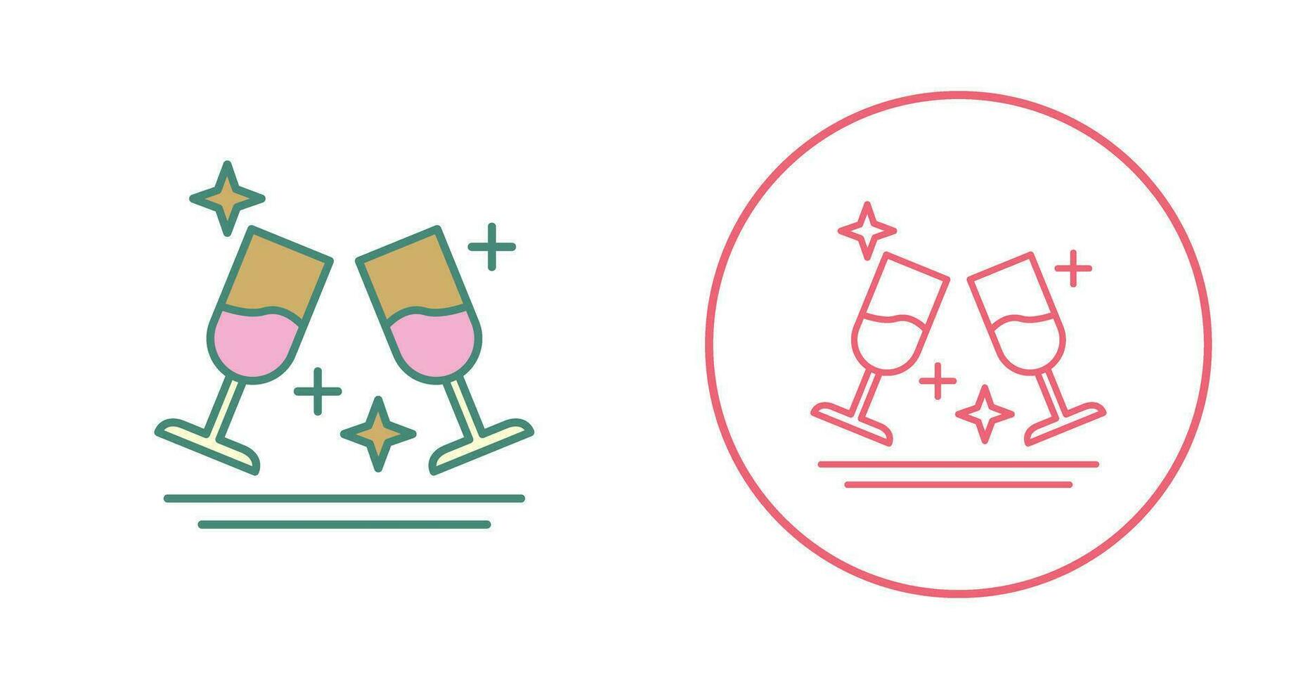 Two Glasses Romantic Vector Icon