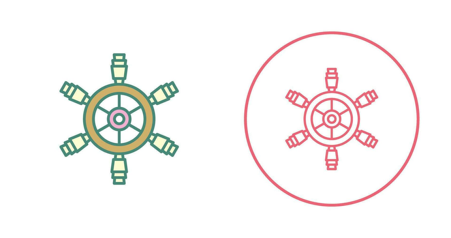 Ship Wheel Vector Icon