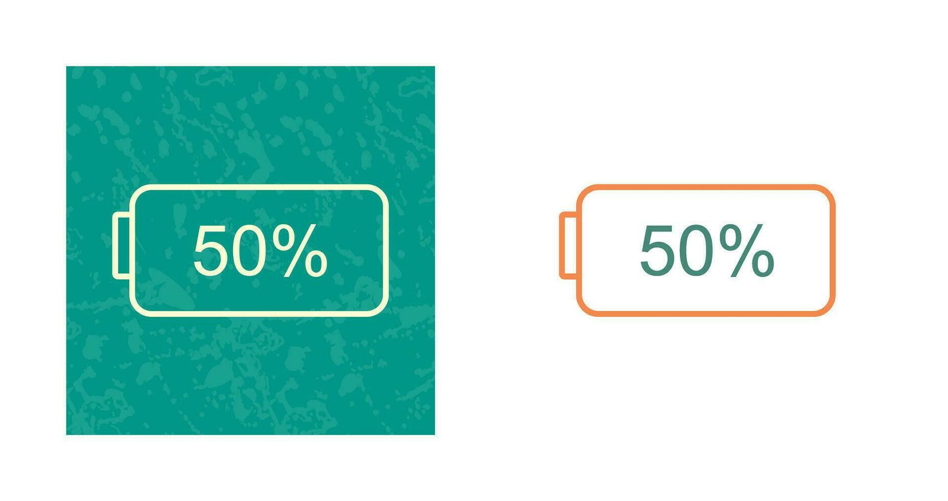 Unique Half Battery Vector Icon