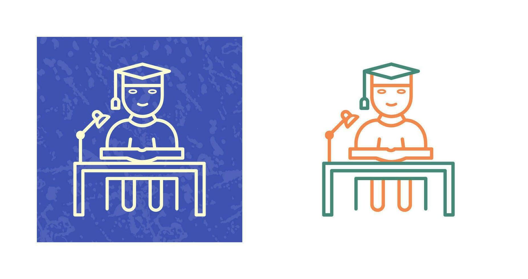 Unique Studying on Desk Vector Icon