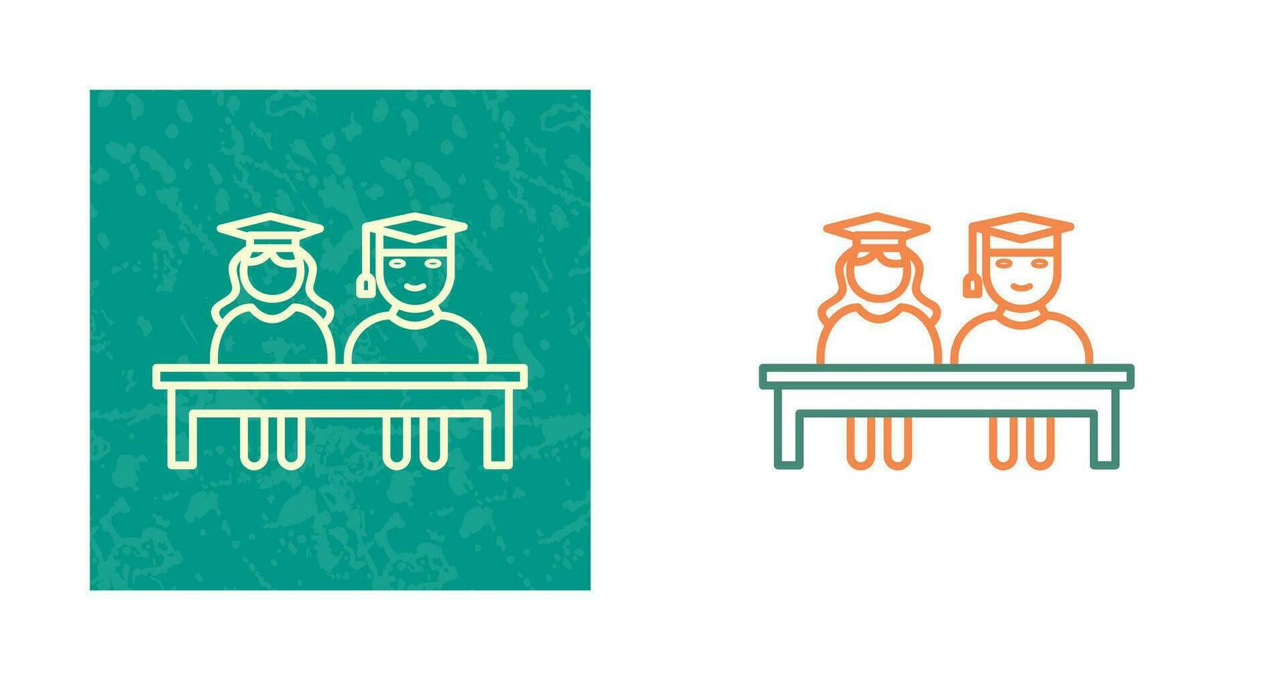 Unique Students Sitting Vector Icon